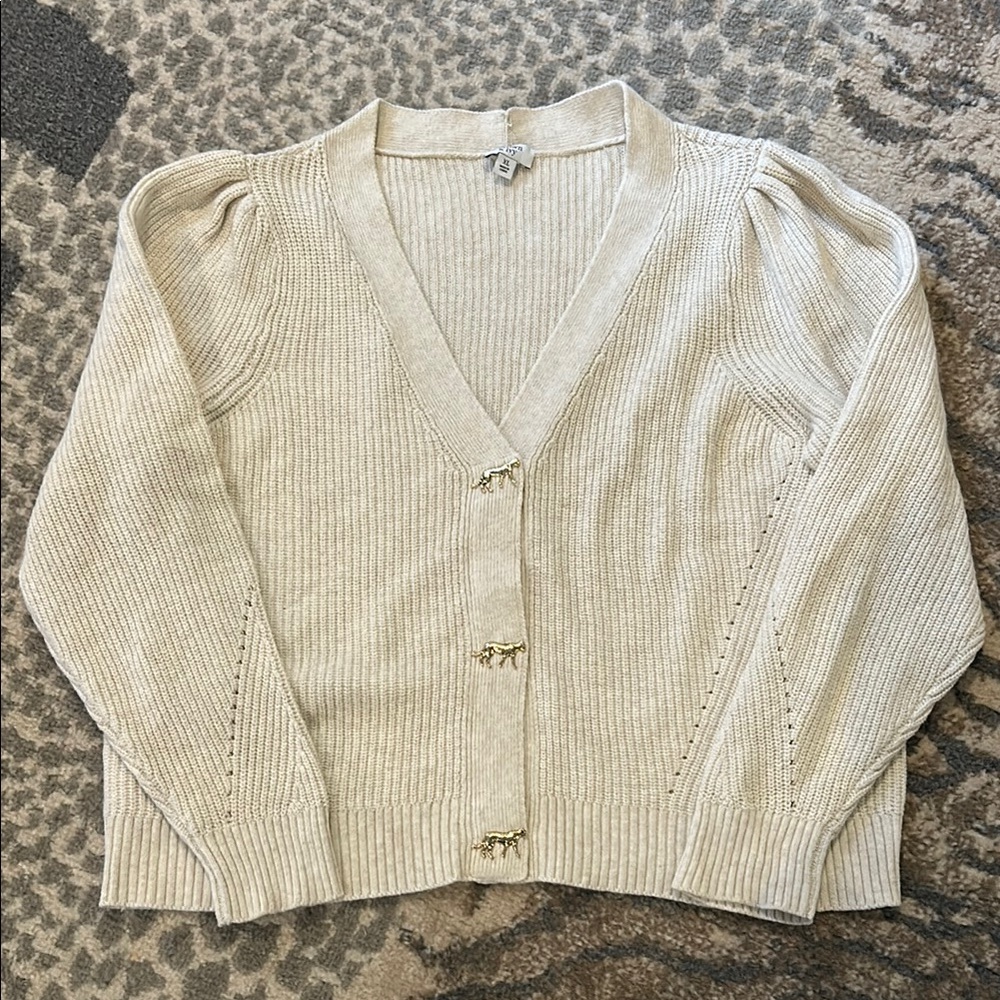 Crown & Ivy Cream Ribbed Cardigan